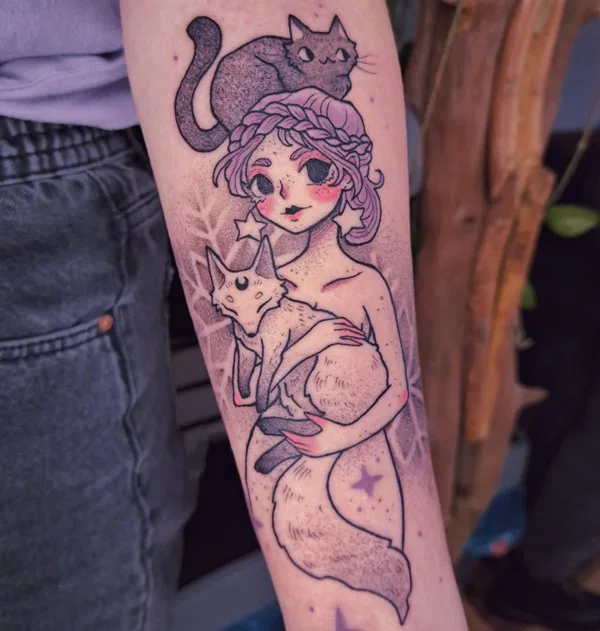 Cute Witch Tattoo 2