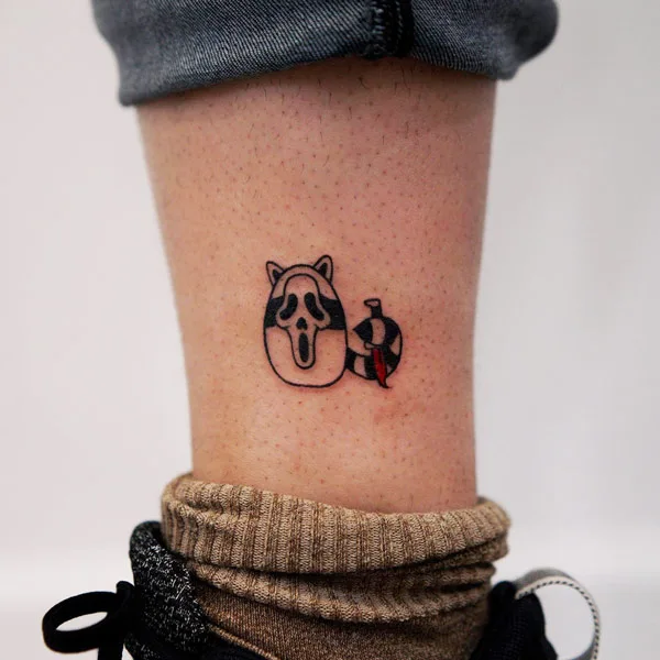 Cute ghostface tattoo
