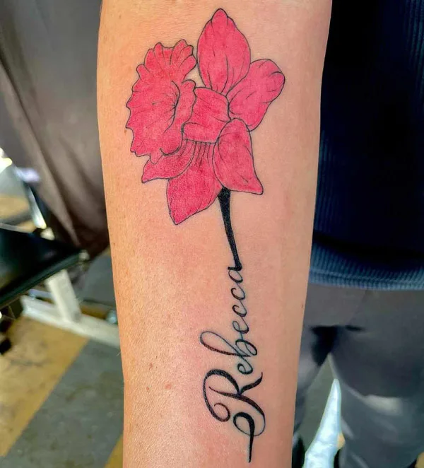 Daffodil Tattoo with Name 1