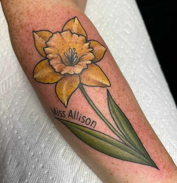 Daffodil Tattoo with Name 2