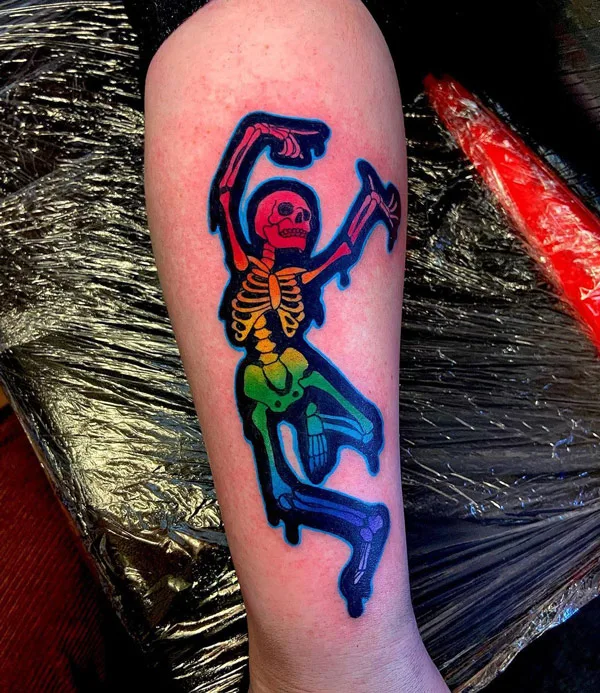 Dancing Skeleton Tattoo 2