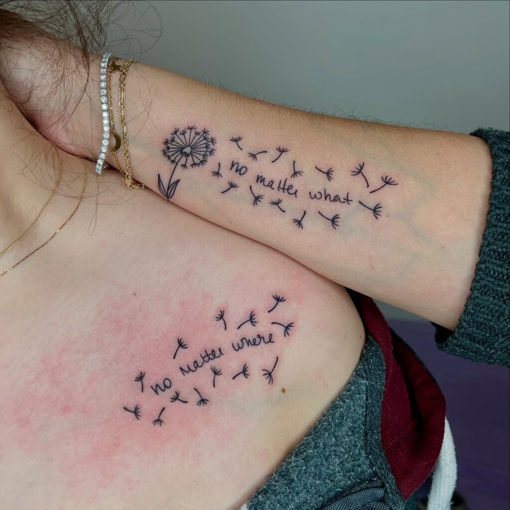 Dandelion Mother Daughter Tattoos A Heartfelt Reminder of Connection