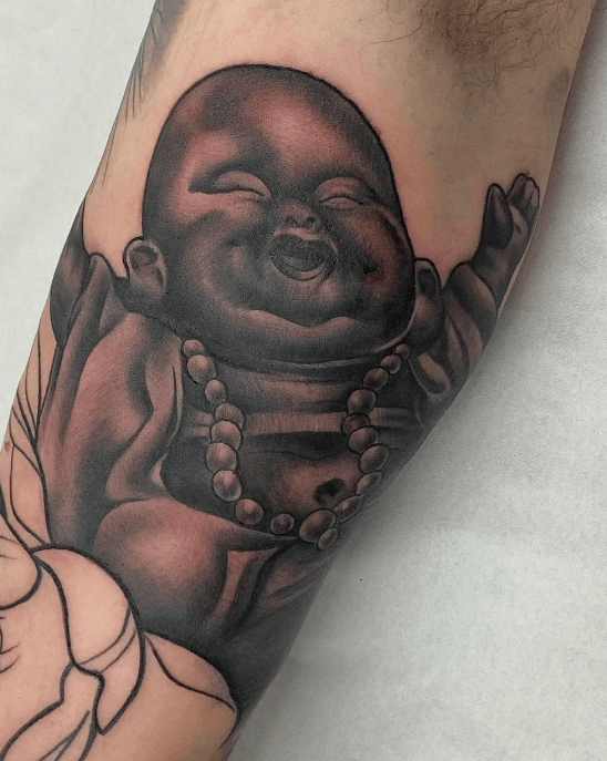 Dark Shaded Baby Laughing Buddha