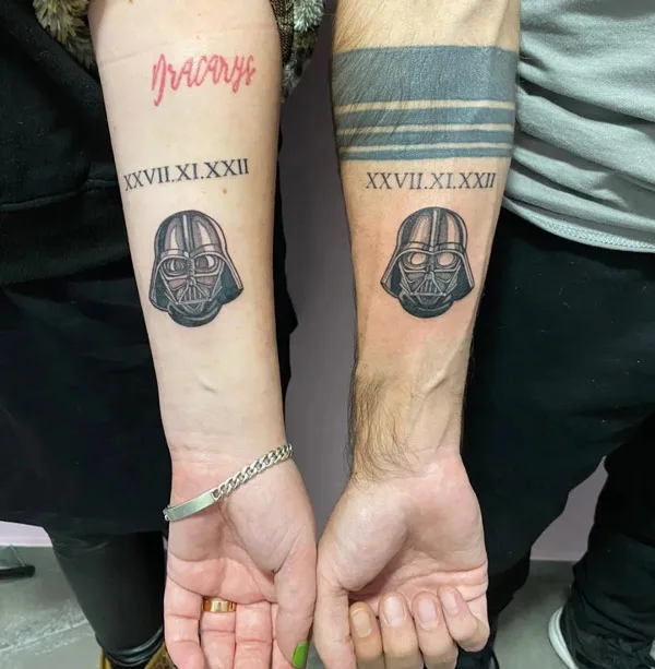 Darth vader couple tattoo