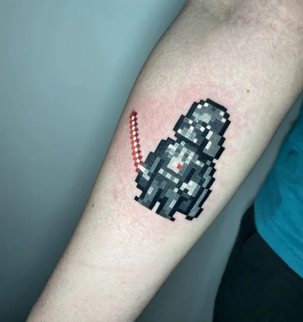 Darth vader pixel tattoo