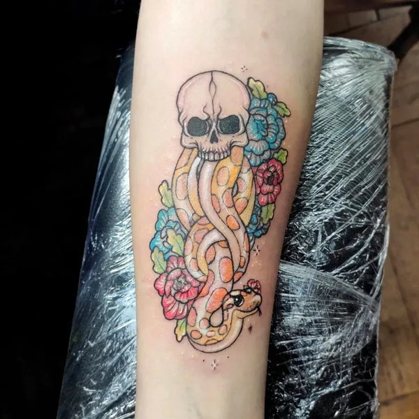 Death Eater Floral Tattoo 1