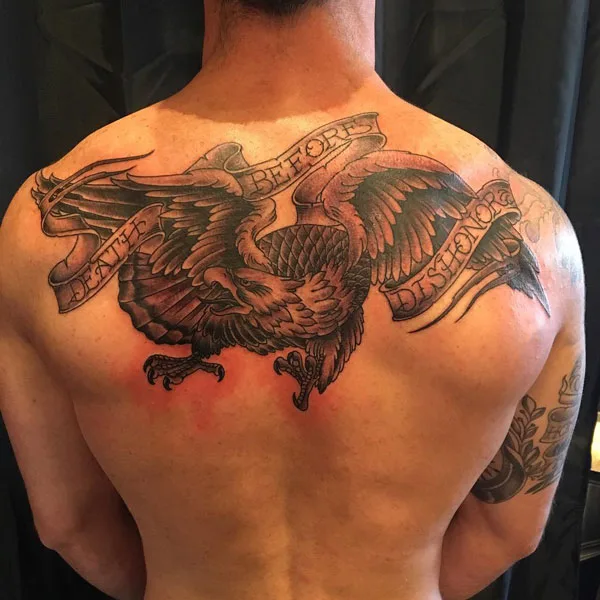 Death before dishonor back tattoo