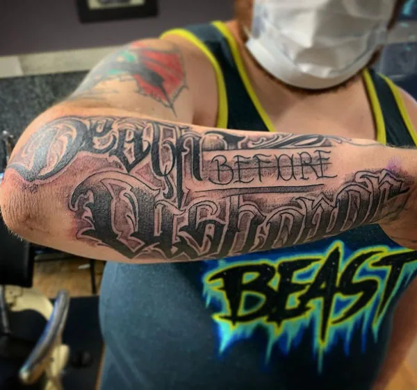 Death before dishonor tattoo 36