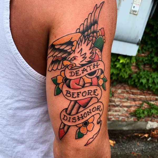 Death before dishonor tattoo 38