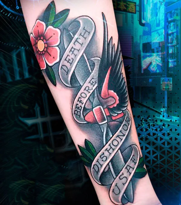 Death before dishonor tattoo 55