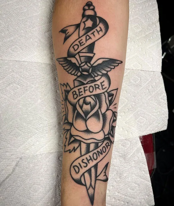 Death before dishonor tattoo 75