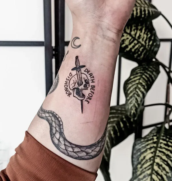 Death before dishonor tattoo 79
