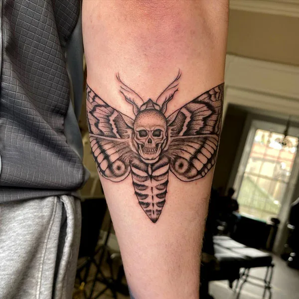 Death head moth tattoo