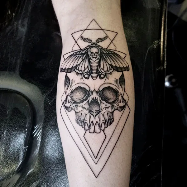 Death moth skull tattoo