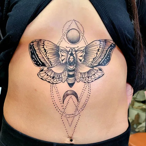 Death moth tattoo 14