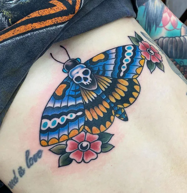 Death moth tattoo 2
