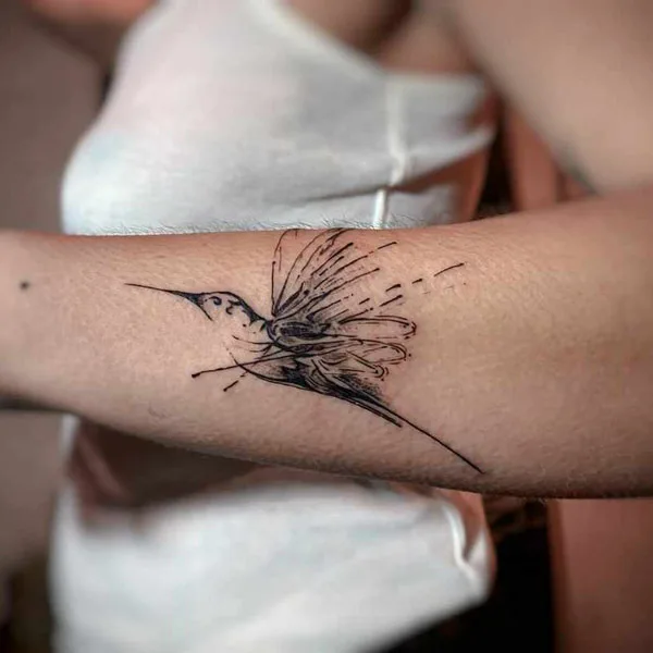 Delicate Hummingbird Tattoo 1
