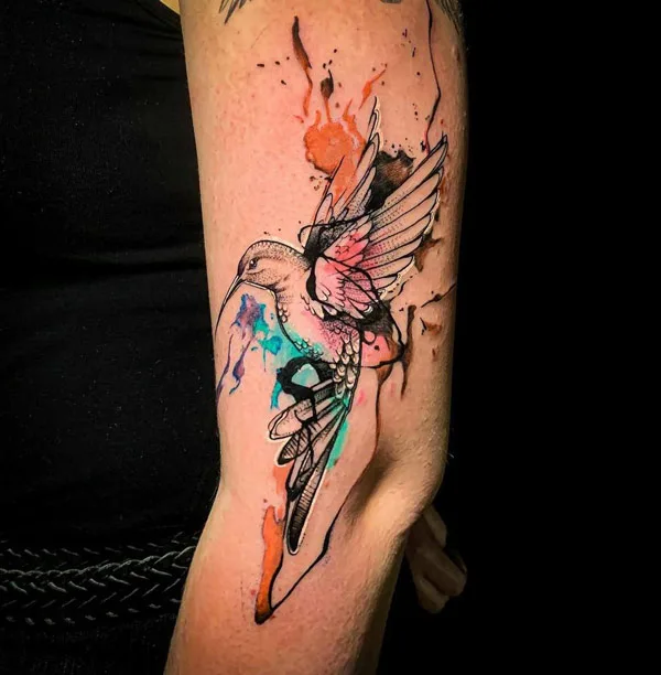 Delicate Hummingbird Tattoo 2