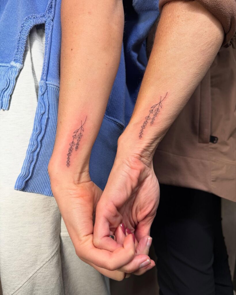 Delicate Floral Mother Daughter Tattoos Symbolizing Growth and Unbreakable Bonds