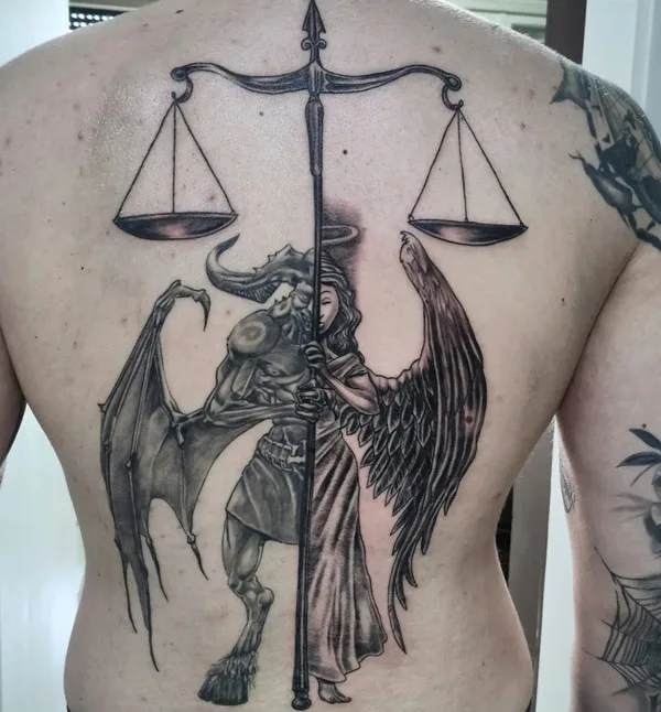 Devil and angel wings tattoo 1