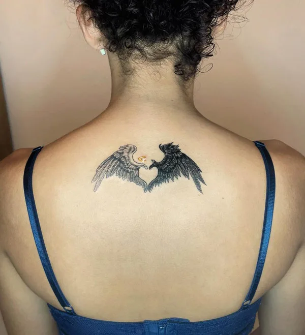 Devil and angel wings tattoo 2