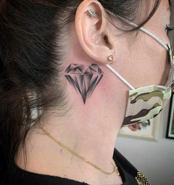 Diamond Behind the Ear Tattoo 2