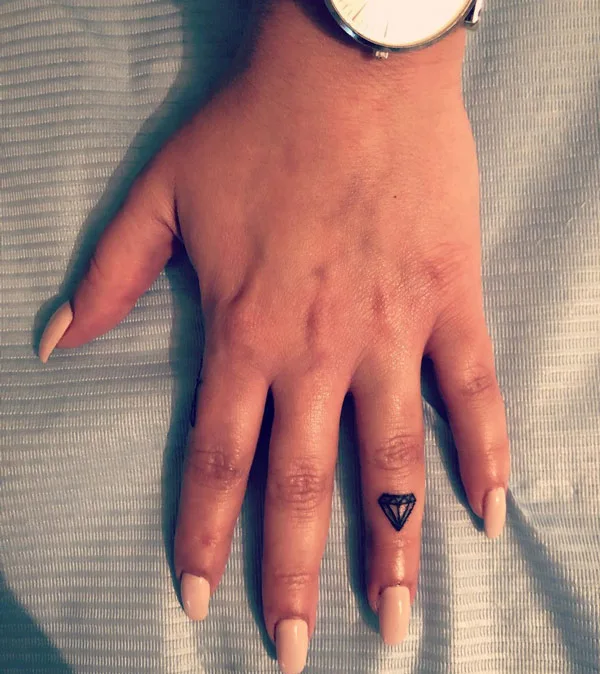 Diamond Finger Tattoo 1