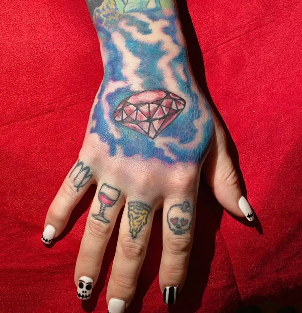 Diamond Hand Tattoo 1