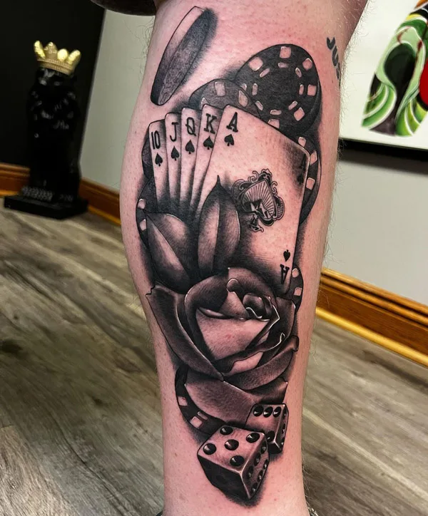Dice and cards tattoo
