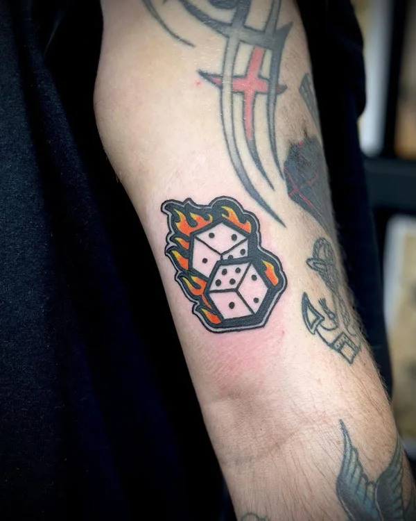 Dice tattoo 21