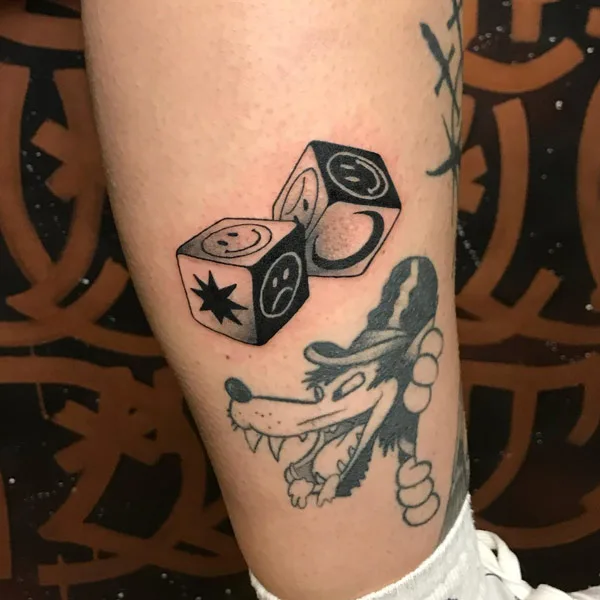 Dice tattoo 66