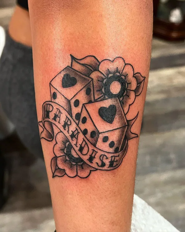Dice tattoo 86