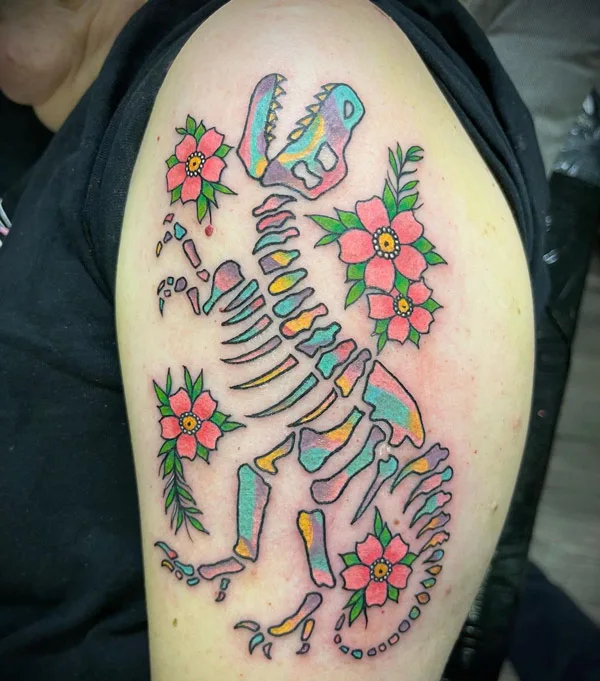 Dinosaur Skeleton Tattoo 1