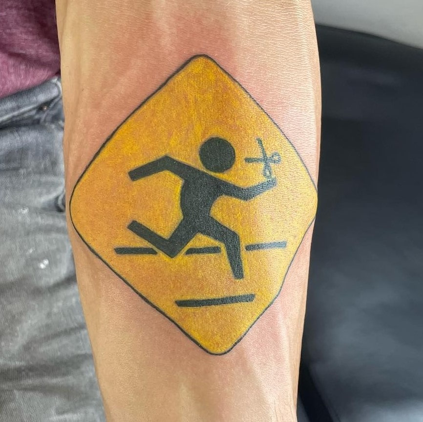 Don't Run Street Sign Tattoos