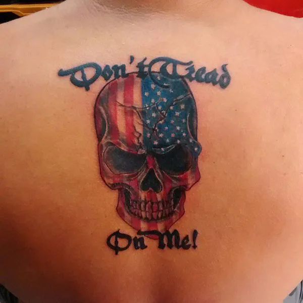 Don't tread on me back tattoo