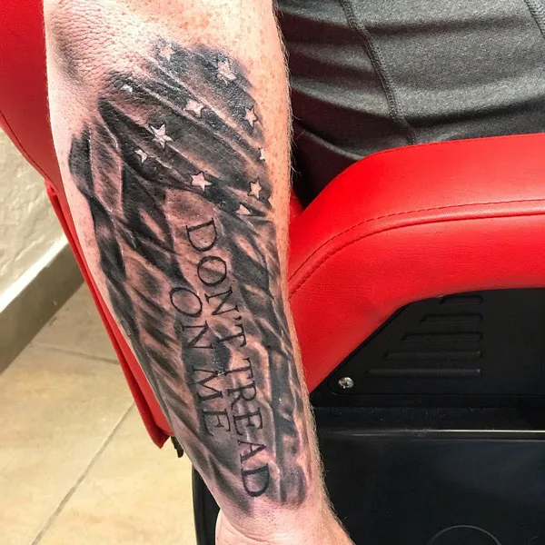 Don't tread on me forearm tattoo