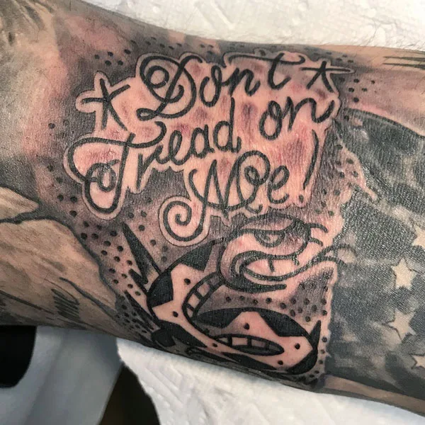 Don't tread on me tattoo 32