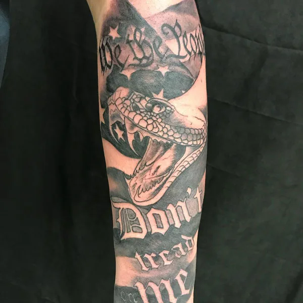 Don't tread on me tattoo 34