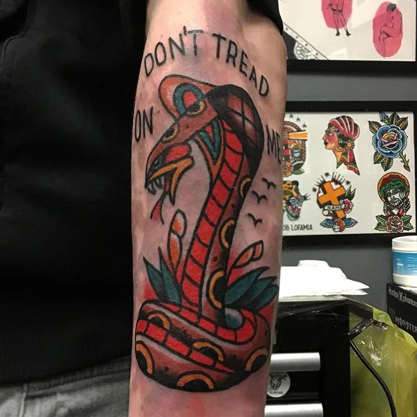 Don't tread on me tattoo 45