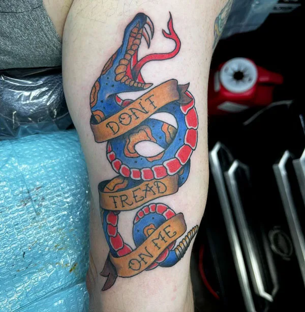 Don't tread on me traditional tattoo