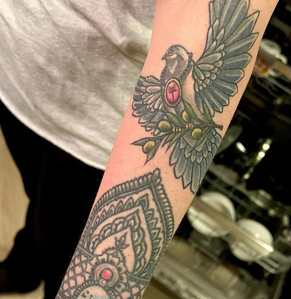 Dove With Olive Branch Tattoo 2