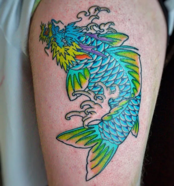 Dragon koi fish tattoo 1