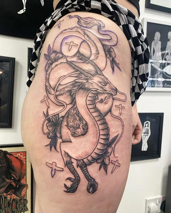 Dragon tattoo on thigh 32
