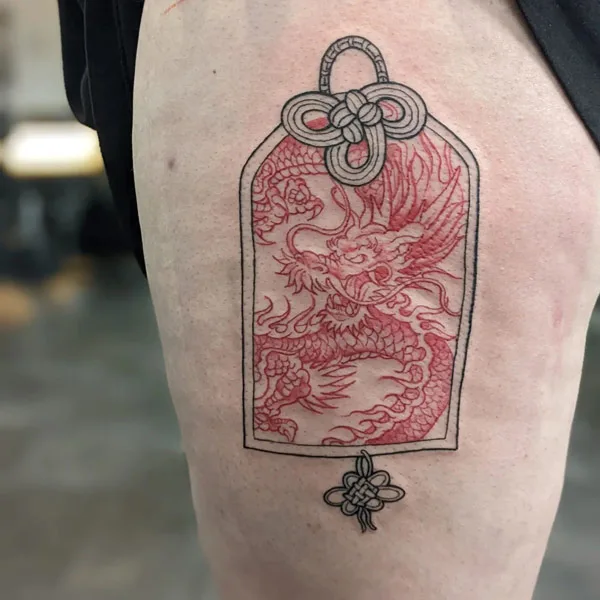 Dragon tattoo on thigh 34