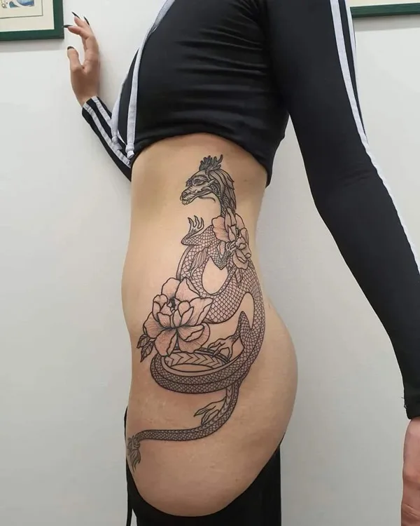 Dragon tattoo on thigh 38