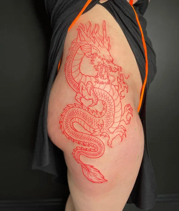 Dragon tattoo on thigh 43