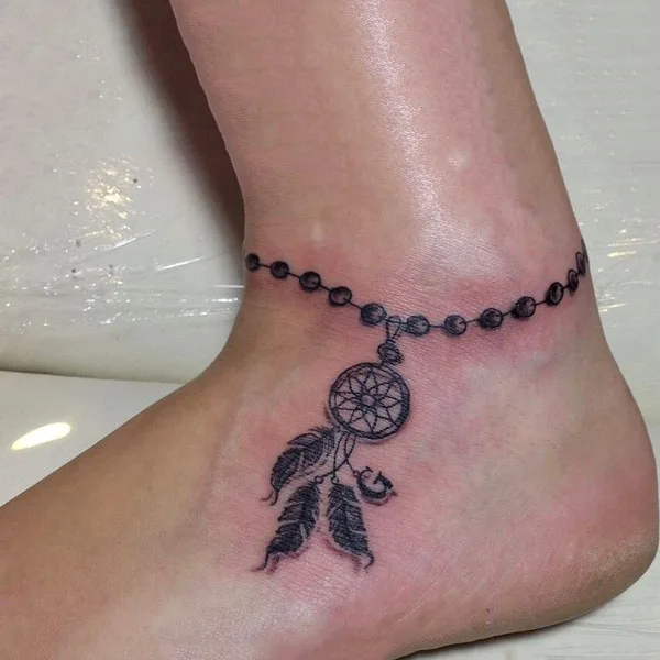 Dreamcatcher Ankle Bracelet Tattoo