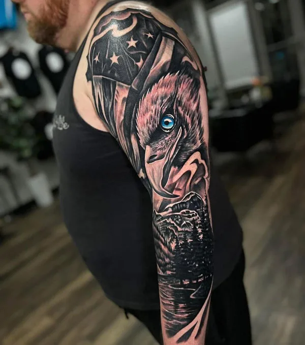 Eagle American Flag Tattoo 1