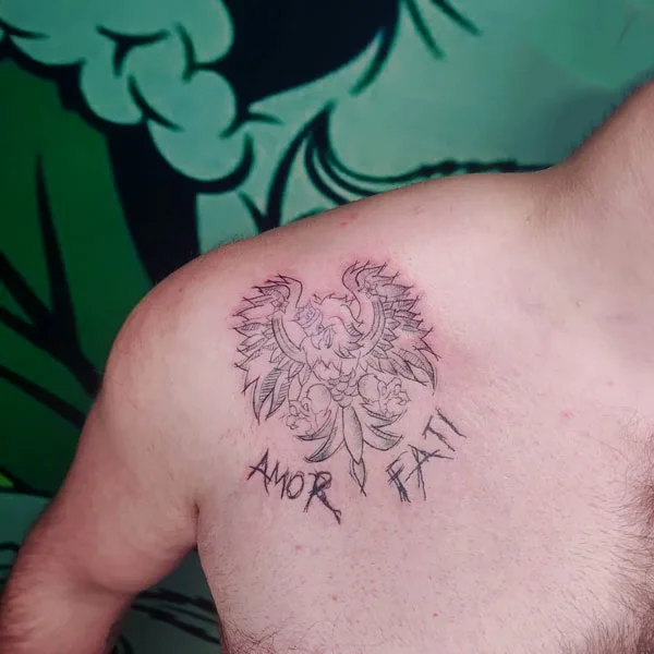 Eagle amor fati tattoo