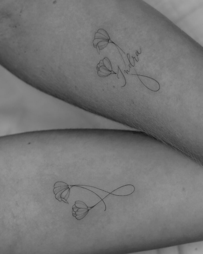 Elegant floral infinity tattoo symbolizing eternal connection